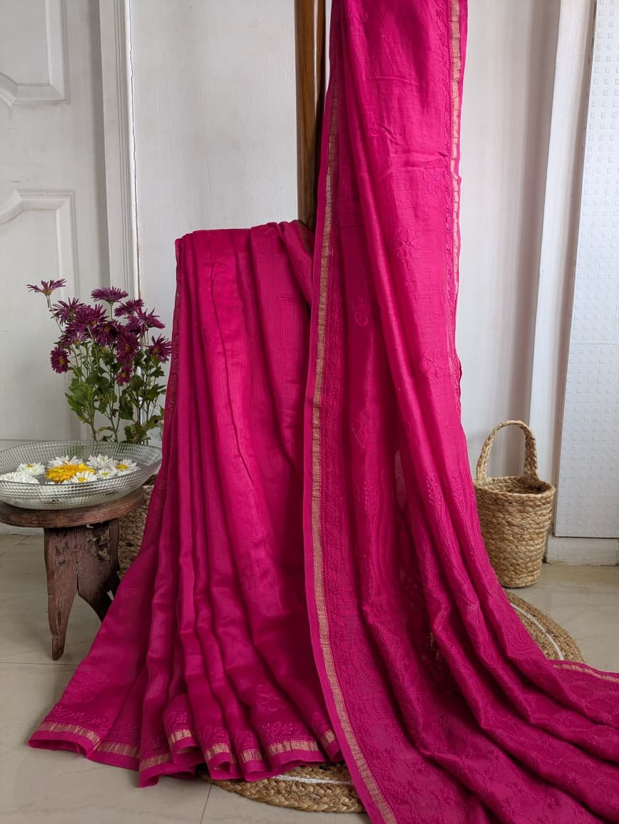 "GULAB RAS" CHANDERI SILK SAREE