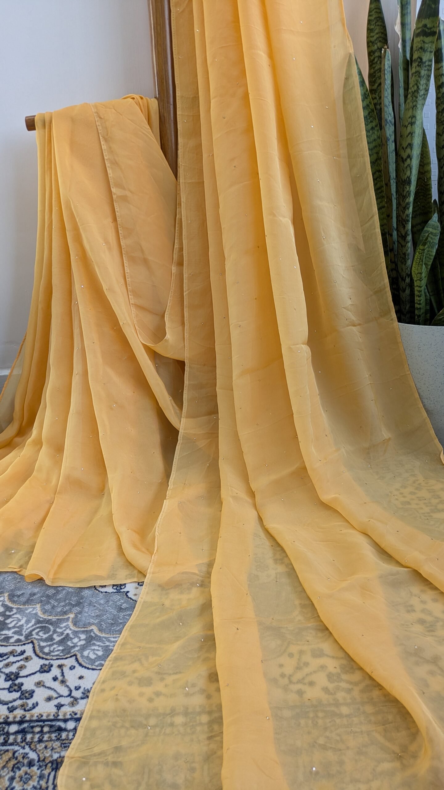 "FIZA" ORGANZA SILK CHIKANKARI SAREE - Image 10