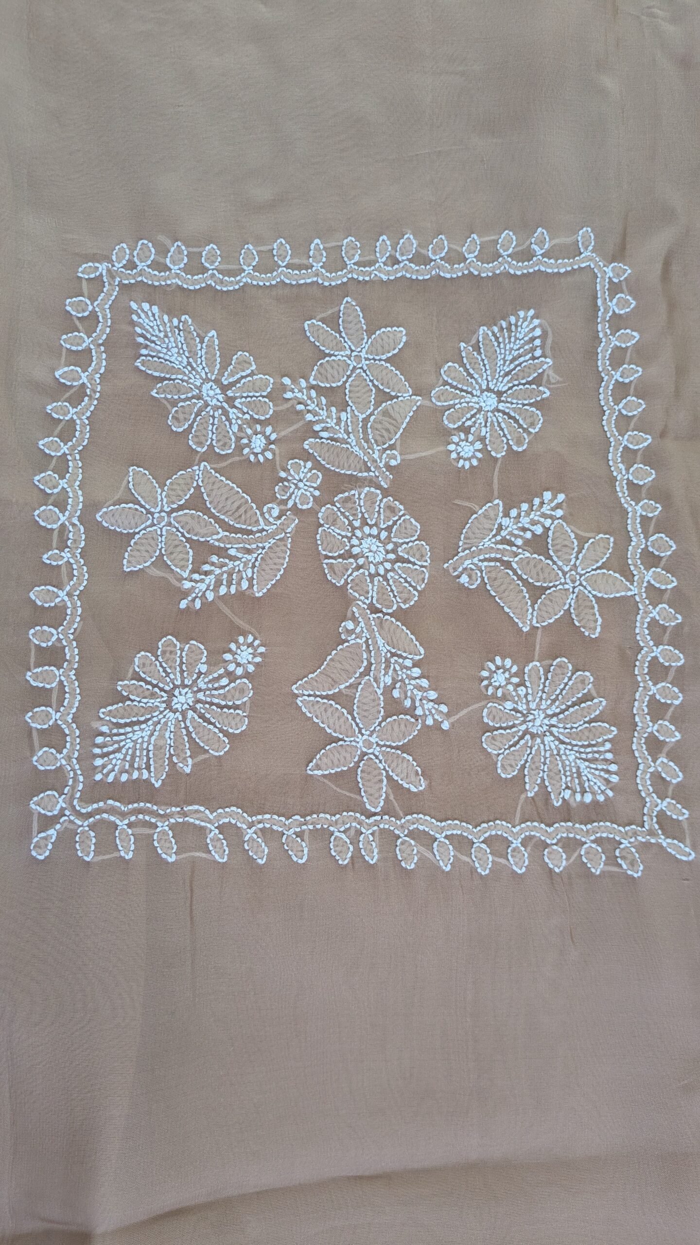 "Tamsa" organza silk chikankari saree - Image 3