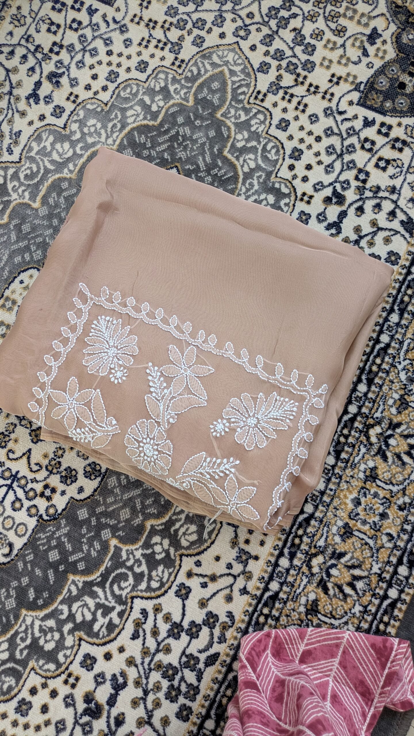 "Tamsa" organza silk chikankari saree - Image 2